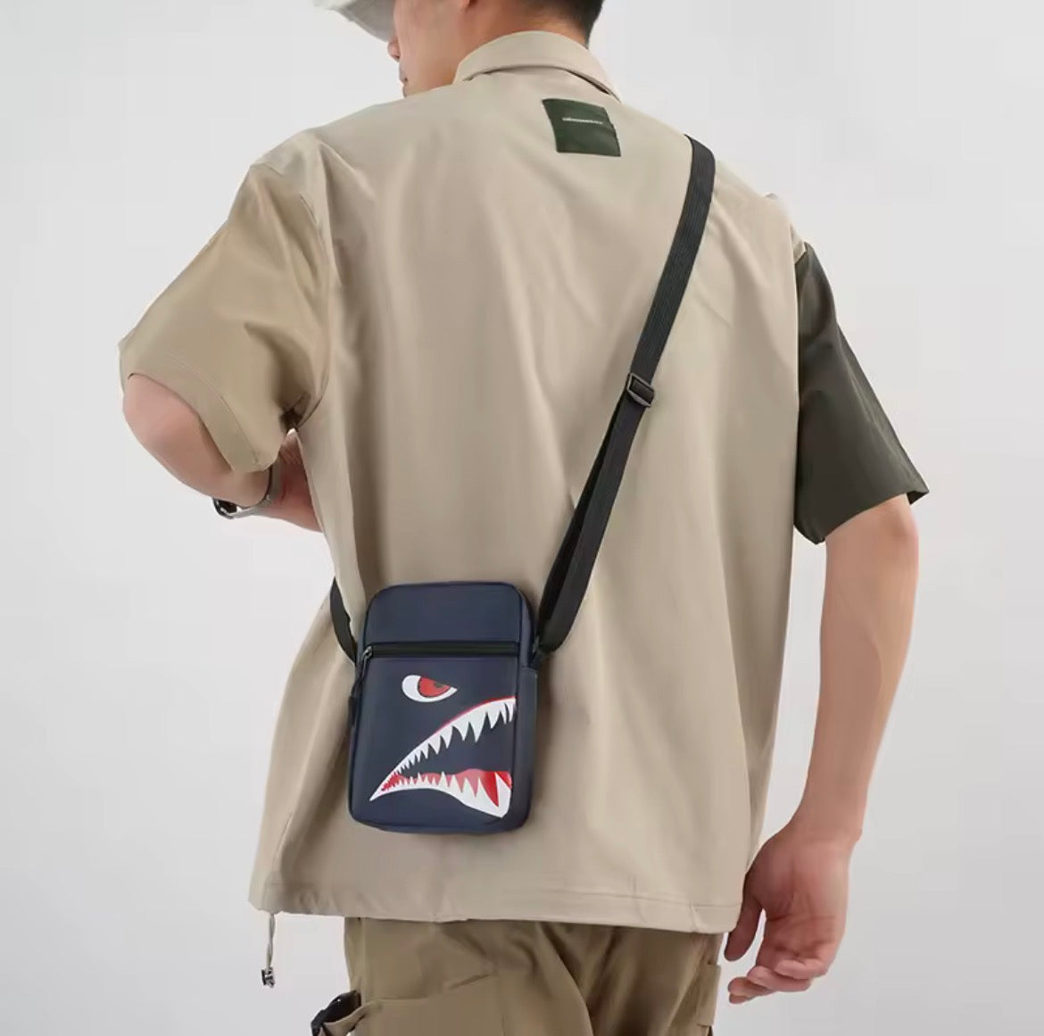 Men's Casual Oxford Shoulder Bag - Unisex Crossbody Phone Pouch with Adjustable Strap