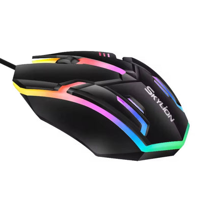 Wired 3 Keys Mouse Colorful Lighting Gaming and Office For Microsoft Windows