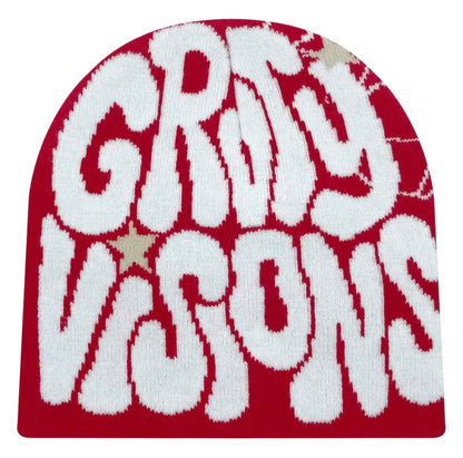 GR letter jacquard outdoor fashion knitted hat for men and women beanie hat