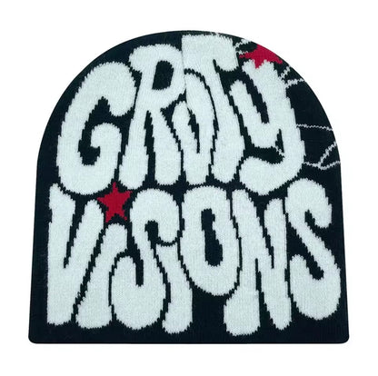 GR letter jacquard outdoor fashion knitted hat for men and women beanie hat