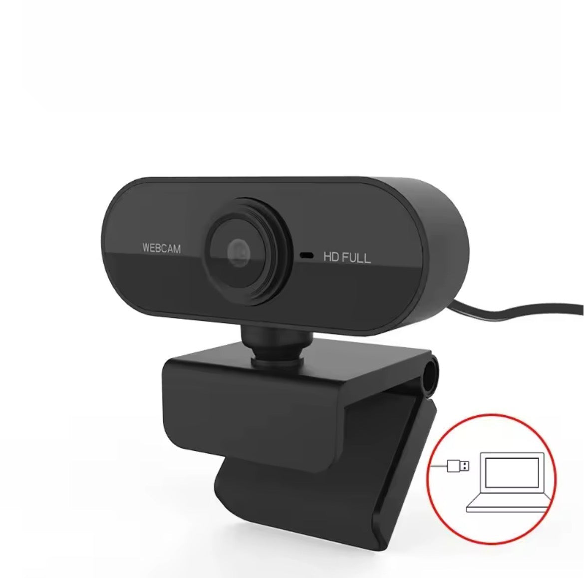 USB Webcam with Built-in Microphone, Plug and Play PC 360° Rotatable Camera