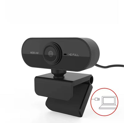 USB Webcam with Built-in Microphone, Plug and Play PC 360° Rotatable Camera